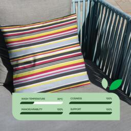 Rackhams Pair of Outdoor Scatter Cushions – Striped Design - thumbnail 2
