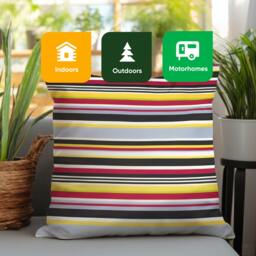 Rackhams Pair of Outdoor Scatter Cushions – Striped Design - thumbnail 5