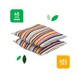 Rackhams Pair of Outdoor Scatter Cushions – Striped Design - thumbnail 1