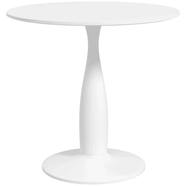 Rackhams Round Dining Table, Modern Dining Room Table with Steel Base, Non-slip Foot Pad, Space Saving Small Dining Table - image 1