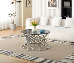 Rackhams Jasmine Coffee Table - Silver - thumbnail 1