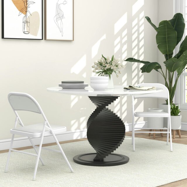 Rackhams 2 Pack Padded Folding Chairs with Cushioned Seat and Metal Frame Black - White - image 1