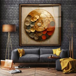 Rackhams Abstract Glass Wall Art 10 - 60x60cm - Tempered Glass (4 mm) - thumbnail 4