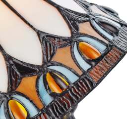 Rackhams Art Deco Tiffany Glass Table Lamp with Amber Shade - thumbnail 3