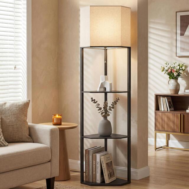 Rackhams Corner Modern Floor Lamp with Shelves for Living Room, Black - image 1
