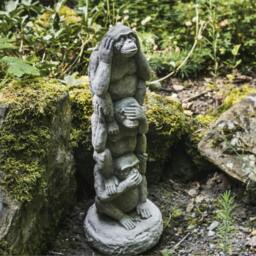 Rackhams Stack of 3 Wise Monkeys Garden Ornament