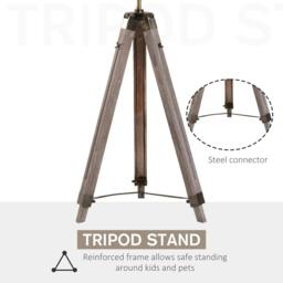 Rackhams Industrial Tripod Floor Lamp, Nautical Searchlight with Adjustable Height, Wood Legs, E14 Lamp Base for Living Room, Bedroom, Grey and Bronze - thumbnail 5