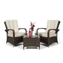 Rackhams Arizona 2 Seat Garden Lounge Chair Set - 1 - Brown - thumbnail 4