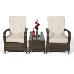 Rackhams Arizona 2 Seat Garden Lounge Chair Set - 1 - Brown - thumbnail 5