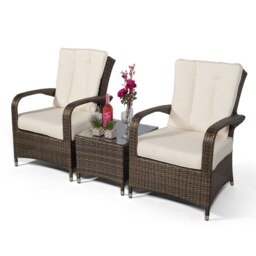 Rackhams Arizona 2 Seat Garden Lounge Chair Set - 1 - Brown - thumbnail 6