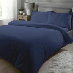Rackhams Fleece Navy Duvet Cover Set - Single - thumbnail 1