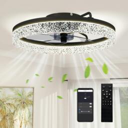 Rackhams Ceiling Fans with Lights and Remote & App Control for Bedroom - White - 50 x 50 x 14 cm - 1 - thumbnail 3