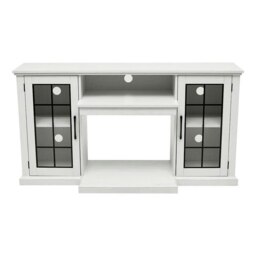 Rackhams 150CM W 3-sided electric fireplace TV cabinet with glass doors enclosed storage cabinet 3 flame colours - Only Fireplace - thumbnail 6