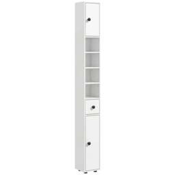 Rackhams 180cm Slim Bathroom Cabinet with 9-layered Independent Storage for Family-friendly Storage - White - thumbnail 1