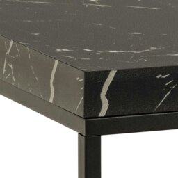 Rackhams Barossa Coffee Table with Black Marble Effect Top & Black Steel Base 60cm - 1 - Black - Black - thumbnail 5