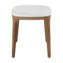 Rackhams Porcelain Marble and Walnut Square Corner Table 2133 - thumbnail 2