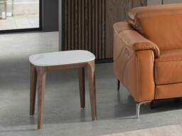 Rackhams Porcelain Marble and Walnut Square Corner Table 2133 - thumbnail 3