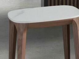Rackhams Porcelain Marble and Walnut Square Corner Table 2133 - thumbnail 5