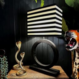 Rackhams Circus Stripe Black and White Rectangular Lampshades - 30cm Diameter x 15cm Depth x 25cm Height (12” x 6” x 10”) - thumbnail 3