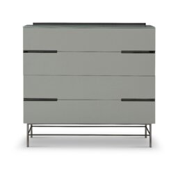 Rackhams Alberto Wide Chests Of Drawers - Grey - Brushed Brass - 4 - thumbnail 3