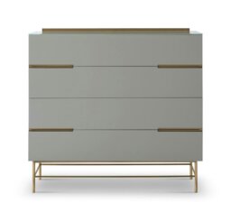 Rackhams Alberto Wide Chests Of Drawers - Grey - Brushed Brass - 4 - thumbnail 1