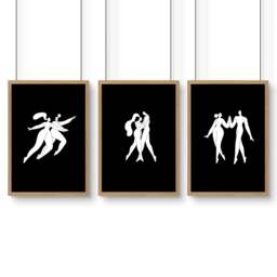Rackhams Bathroom Wall Hanging Art - Set of 3 Boho Women Wall art Prints - A2 16.54 x 23.39 in / 42 x 59.4 cm - Satin Photo paper 280 gsm - Oak Frame - thumbnail 1