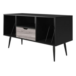 Rackhams Copley TV-Stand with 1 Drawer Black/Oak - Black - thumbnail 3
