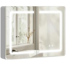 Rackhams 60 x 80 cm LED Bathroom Mirror Cabinet with Double-Sided Mirrors - Bathroom mirror cabinet - 1 - 80W x 13.5D x 60H cm - thumbnail 2