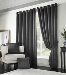 Rackhams Adi Lined Ring Top Eyelet Curtains - Beige - 168cm width x 137cm drop - thumbnail 2