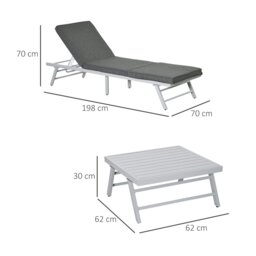Rackhams 3 Pcs Garden Seating Set w/ Sofa Lounge Table Outdoor Patio Furniture - thumbnail 5