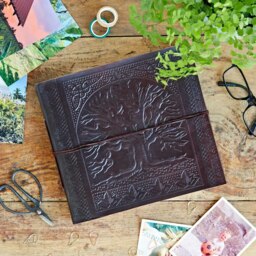 Rackhams Leather Tree of Life Embossed Photo Album with Khadda Paper - Medium - thumbnail 6