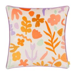Rackhams Amelie Velvet Doodles Cushion Cover - Multicoloured - 43cm x 43cm - Multicoloured - 100% Polyester