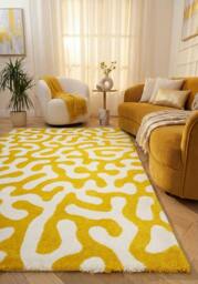 Rackhams Joli Doodle Yellow & White Rug - 200X290 cm - thumbnail 2