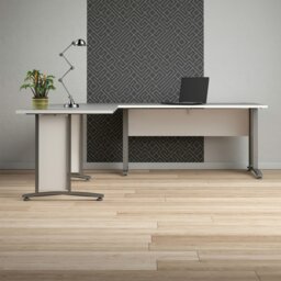 Rackhams Prima Desk 150 cm in White with Silver grey steel legs - White & Grey - 80.1 - 75.2 - thumbnail 5
