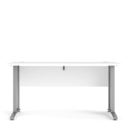 Rackhams Prima Desk 150 cm in White with Silver grey steel legs - White & Grey - 80.1 - 75.2 - thumbnail 2