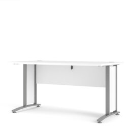 Rackhams Prima Desk 150 cm in White with Silver grey steel legs - White & Grey - 80.1 - 75.2 - thumbnail 3
