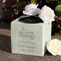 Rackhams Personalised In Loving Memory Vase Garden Ornament - thumbnail 2