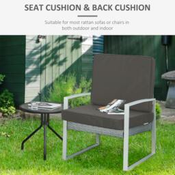 Rackhams Outdoor Seat and Back Cushion Set Replacement Cushions, Dark Grey - thumbnail 4