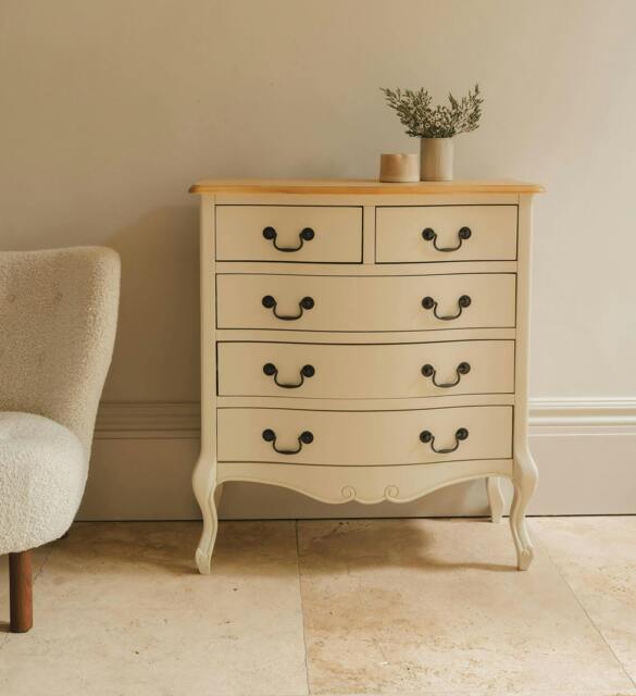 Rackhams Juliette Chest of Drawers 2 Over 3 French Style Chest - Champagne, Cream - image 1