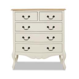 Rackhams Juliette Chest of Drawers 2 Over 3 French Style Chest - Champagne, Cream - thumbnail 6