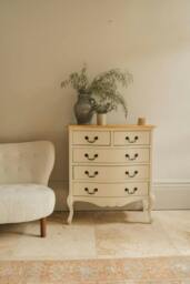 Rackhams Juliette Chest of Drawers 2 Over 3 French Style Chest - Champagne, Cream - thumbnail 2