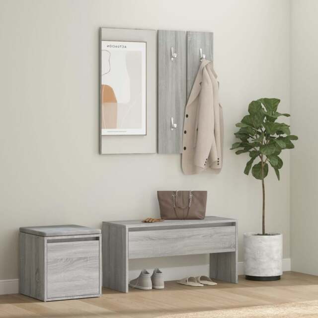 Rackhams Hallway Furniture Set Grey Sonoma Engineered Wood