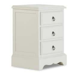 Rackhams Romance 3 Drawer Bedside Table. French Style Nightstand - Oatmeal, Cream - thumbnail 3
