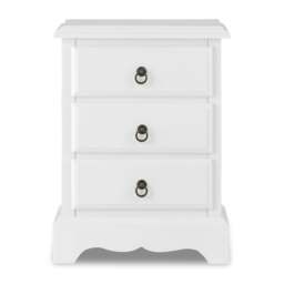 Rackhams Romance 3 Drawer Bedside Table. French Style Nightstand - Oatmeal, Cream - thumbnail 6