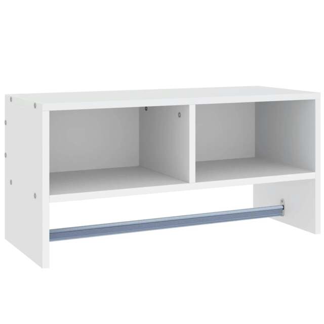 Rackhams Wall Mounted Coat Hanger Hooks Rack Stand Hallway Coat Rack Rail & Storage Shelf Hanging Coat Organizer (White) - image 1