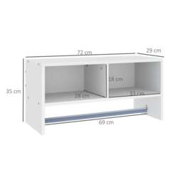 Rackhams Wall Mounted Coat Hanger Hooks Rack Stand Hallway Coat Rack Rail & Storage Shelf Hanging Coat Organizer (White) - thumbnail 3