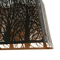 Rackhams Matte Black Tree Forest Pendant Lighting Shade with Satin Gold Inner - thumbnail 4