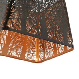 Rackhams Matte Black Tree Forest Pendant Lighting Shade with Satin Gold Inner - thumbnail 3