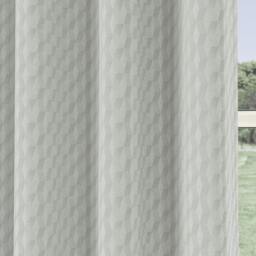 "Rackhams Grey Geometric Velvet Embossed Thermal Room Darkening Curtains for Bedroom & Living Room - 66"" (168cm) Width x 72"" (183cm) Drop" - thumbnail 3