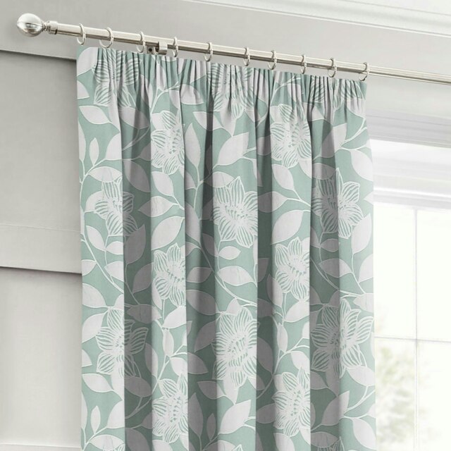 Rackhams Serena Pencil Pleat Curtains - 117cm x 182cm - Duck Egg
